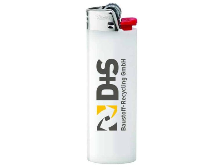 Feuerzeug mit Logo der D+S Baustoff-Recycling GmbH