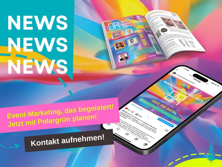 Titelbild „News News News“ mit Magazin und Smartphone zu den NOON Professional Days